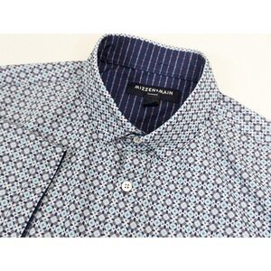 Mizzen Main Leeward Button Down Mens LG Tall Geometric Short Sleeve Performance